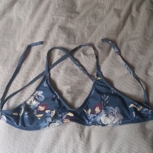 June Swimwear Floral Blue Bikini Top